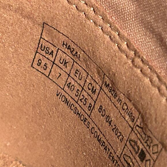 Vionic Hazal Wedge Ankle Boots Zip Up Stone Suede Arch Support Women 9.5 NWOB - Picture 9 of 10